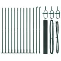 Set de Poteaux de Clôture Ensemble de 2 Vert Acier, PVC 25 x 1 m