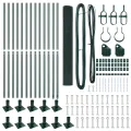 Set de Poteaux de Clôture Ensemble de 2 Vert Acier, PVC 25 x 1 m