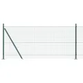 Set de Poteaux de Clôture Ensemble de 2 Vert Acier, PVC 25 x 1 m