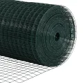 Set de Poteaux de Clôture Ensemble de 2 Vert Acier, PVC 25 x 1 m