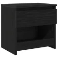 Table de nuit  Noir Chêne 40x30x39 cm en bois d'ingénierie