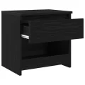 Table de nuit  Noir Chêne 40x30x39 cm en bois d'ingénierie