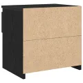 Table de nuit  Noir Chêne 40x30x39 cm en bois d'ingénierie
