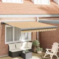 Auvent rétractable automatique multicolore rayé 300x250 cm