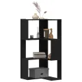 Bibliothèque d'angle  3 niveaux Chêne noir 50x50x102 cm Bois reconstitué