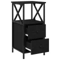 Table de chevet 2 pcs Chêne Noir 34x35,5x70 cm en bois d'ingénierie