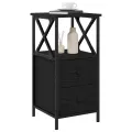 Table de chevet 2 pcs Chêne Noir 34x35,5x70 cm en bois d'ingénierie