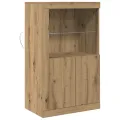 Buffet  avec lumières LED Chêne artisan 60,5x37x100 cm
