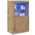 Buffet  avec lumières LED Chêne artisan 60,5x37x100 cm
