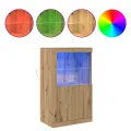Buffet  avec lumières LED Chêne artisan 60,5x37x100 cm