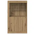 Buffet  avec lumières LED Chêne artisan 60,5x37x100 cm