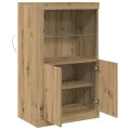 Buffet  avec lumières LED Chêne artisan 60,5x37x100 cm