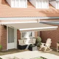 Tissu de Remplacement pour Auvent pour Cadre de 4x3 m Beige