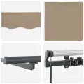 Store rétractable manuel  avec LED beige 400x300 cm