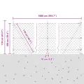 Clôture en fil métallique avec 7 poteaux à brides 1x10 m en acier galvanisé