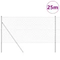 Clôture en chaînes Set de 2 Acier galvanisé 25 x 1 m Durable