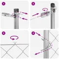 Clôture en chaînes Set de 2 Acier galvanisé 25 x 1 m Durable