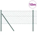 Clôture en maillon de chaîne avec 7 poteaux 0,4x10 m Acier galvanisé Vert