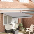 Store Rétractable Automatique Gris Clair 300x250 cm