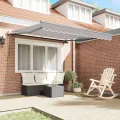 Store rétractable automatique  gris clair 300x250 cm