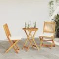 Ensemble bistro de jardin 3 pièces en bois d'acacia massif