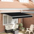 Auvent rétractable automatique noir 350x250 cm