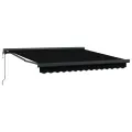 Auvent rétractable automatique noir 350x250 cm