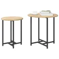 Table d'appoint  2 pièces bois d'ingénierie chêne Sonoma et métal