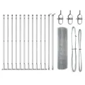 Set de poteaux de clôture Pack de 2 Acier galvanisé 25 x 0.5 m