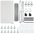 Set de poteaux de clôture Pack de 2 Acier galvanisé 25 x 0.5 m