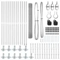 Ensemble de Poteaux de Clôture 25 m Lot de 2 Argent galvanisé
