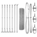 Set de poteaux de clôture 10 x 0,5 m Pack de 2 Acier galvanisé