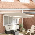 Auvent rétractable automatique  beige 350x250 cm
