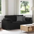 Canapé loveseat  noir 140 cm en tissu