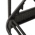 Transat avec coussin Noir 63x200x81 cm en rattan