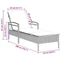Transat avec coussin Noir 63x200x81 cm en rattan