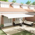 Tissu de Remplacement de Auvent pour Cadre de 6x3.5 m Blanc