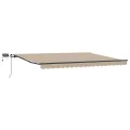 Auvent Manuel Rétractable avec LED Beige 400x350 cm
