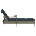 Chaise longue avec coussin Gris 63 x 200 x 81 cm Résine tressée (États-Unis uniquement)