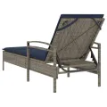 Chaise longue avec coussin Gris 63 x 200 x 81 cm Résine tressée (États-Unis uniquement)