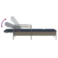 Chaise longue avec coussin Gris 63 x 200 x 81 cm Résine tressée (États-Unis uniquement)