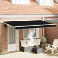 Tissu de remplacement pour auvent pour cadre de 4x2 m Noir
