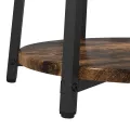 Table d'appoint  2 pcs en chêne fumé, bois d'ingénierie et métal