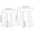 Table d'appoint  2 pcs en chêne fumé, bois d'ingénierie et métal