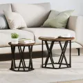Tables d'appoint gigognes  2 pcs Chêne fumé en bois d'ingénierie