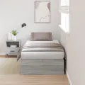 Cadre de lit de rangement  Gris Sonoma 100x200 cm