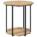 Table d'appoint  2 pcs en chêne, bois d'ingénierie et métal