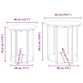 Table d'appoint  2 pcs en chêne, bois d'ingénierie et métal