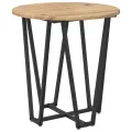 Table d'appoint  2 pièces en chêne fait main, bois reconstitué et métal