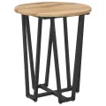 Table d'appoint  2 pièces en chêne fait main, bois reconstitué et métal